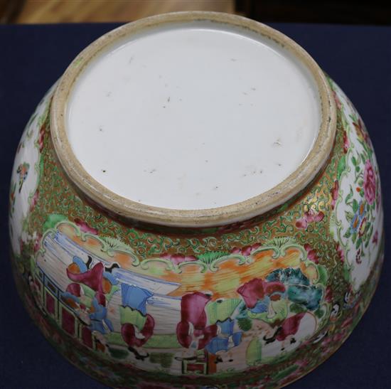 A Chinese Canton-decorated famille rose, mid 19th century, diameter 30cm